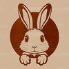 A simple illustration of a rabbit's head, ideal for vector art projects.