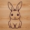 SVG Vector Rabbit Illustration Free Download A sitting rabbit cartoon character designed as vector art.