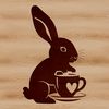 Free SVG Rabbit Clip Art Illustration A cartoon-style illustration of a sitting rabbit.