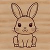 Vector Rabbit Graphic in Color A cartoon-style rabbit sitting on its hind legs, designed as a vector graphic.