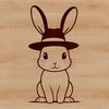 A sitting rabbit figure designed for digital use as a vector art illustration.
