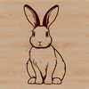 A cartoon-style rabbit sitting on its haunches, suitable for digital design and cutting machine projects.