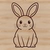 Free SVG Rabbit Graphic A sitting rabbit illustrated in simple vector lines suitable for various designs.
