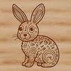 Cute Sitting Rabbit Design A detailed SVG design of a cartoon rabbit in a seated position.