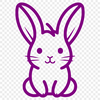 Sitting Rabbit Simple Line Drawing - DXF Free Download