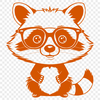Raccoon Illustration in a Woodland Scene A vector illustration of a raccoon in a forest setting.