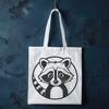 Whimsical Wildlife SVG Design A stylized illustration of a racoon in a digital format.