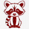 Digital Raccoon Graphic in Outline Style Graphic representation of a raccoon in digital outline style.