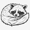 Raccoon Clip Art A detailed digital illustration of a raccoon in a neutral color scheme.