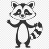 Cute Masked Bandit Illustration A digital vector illustration of a raccoon, suitable for various design applications.