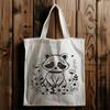 Floral Raccoon SVG Clip Art A cartoon raccoon with a floral pattern on its fur.
