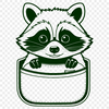 Cute Pocket Raccoon Clip Art A vector illustration of a raccoon peeking out from its pocket.