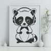 Free Editable Vector Graphic Racoon A detailed illustration of a raccoon's face, created as an editable vector graphic.