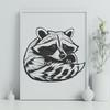 Playful Masked Bandit SVG Vector illustration of a raccoon in a playful stance.