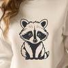 Line Art Raccoon Vector Graphic A vector illustration of a raccoon in simple line art style for digital and craft projects.