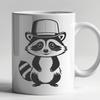 Raccoon in a Charming Hat Illustration A vector illustration of a raccoon wearing a hat, suitable for cutting machine designs.