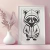 Raccoon graphic illustration in vector format