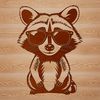 Bold Raccoon Illustration in Vector Format A raccoon illustrated in vector format with bold lines and minimal shading.