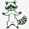 A digital clip art design featuring a raccoon in SVG format.