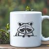 SVG Raccoon Illustration with Tree Branch Background A vector illustration of a curious racoon peeking out from behind a tree branch.