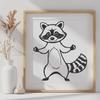 Clean Line Raccoon Illustration An SVG file featuring a graphic representation of a raccoon with clean lines and simple design elements.