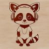A graphic representation of a raccoon created using scalable vector graphics (SVG) technology.