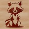 A detailed illustration of a raccoon, ideal for graphic design projects and customizable with digital cutting machines.