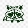 Cute Raccoon Silhouette Vector A digital illustration of a raccoon peeking out from behind a tree, suitable for vector art and design projects.