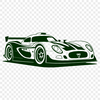 Free SVG Car Silhouette A sleek racing vehicle with a detailed engine design, ideal for cutting out on a Cricut or laser cutter.