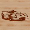 A high-resolution vector illustration of a sleek racing car.