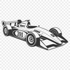 Racing Car Vector Art A high-performance racing car with sleek design and streamlined body.