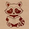 Cute Raccoon Reading a Book Vector Art A graphic illustration of a raccoon with a book, created in vector format.
