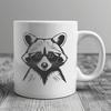 Cute Raccoon in Spectacles A cartoon raccoon character wearing a pair of glasses in a vector design.