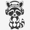 Vector Graphic Raccoon Design A raccoon graphic in vector format, suitable for various design applications.