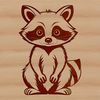 An SVG graphic representation of a raccoon with clean lines and precise details.