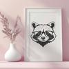 Cute Raccoon Illustration in a Digital Style A raccoon wearing glasses in a digital illustration style.
