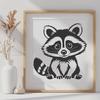 Whimsical Wildlife Illustration SVG A realistic illustration of a raccoon for graphic design projects.