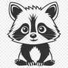Beautiful Raccoon Vector Clip Art A vector illustration of a raccoon, suitable for cutting machine designs or digital art projects.
