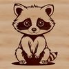A stylized illustration of a raccoon.