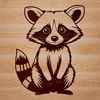 Customizable Raccoon Graphic An SVG graphic of a raccoon designed for digital use and customization.