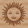 An SVG representation of the sun, ideal for use as clip art or a template for crafting and design projects.