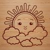 Bright Sun Graphic A high-resolution SVG graphic representation of a sun, ideal for cutting machine stencils or commercial use designs.
