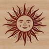 A simple illustration of the sun with rays extending from its center.