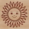 Illustrated sun icon in a vector format suitable for various design applications and crafts.