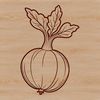 An SVG image of a single radish with clean lines and simple shape.