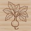 Radish Vector Graphic Design Element An SVG graphic representation of a radish plant part for various design applications.