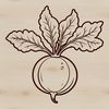 A high-resolution illustration of a radish root vegetable.