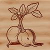 Radish Vector Graphic A root vegetable with a distinctive shape, commonly used in salads and cooking.