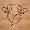 Root Vegetable Design SVG File A simple vector illustration of a radish root vegetable.