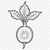 Free Vector Radish Graphic A detailed vector illustration of a radish, ideal for food-related designs.